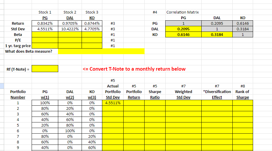  How do I calculate Actual portfolio standard deviation for a 3