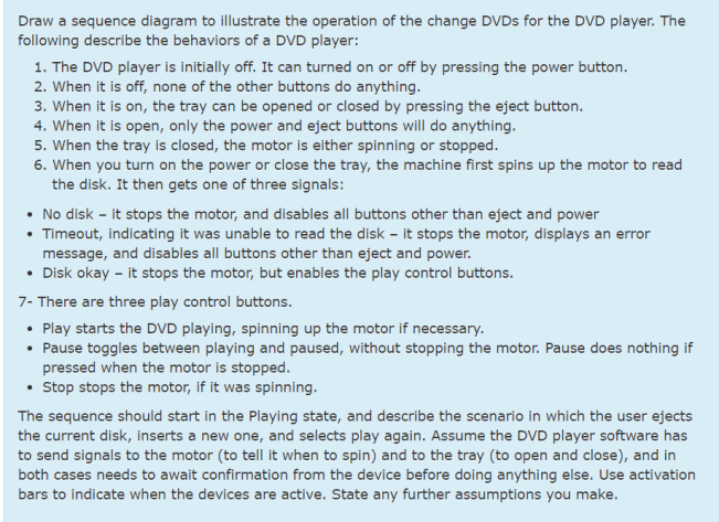 Question One Question two: Draw a sequence diagram to illustrate the operation