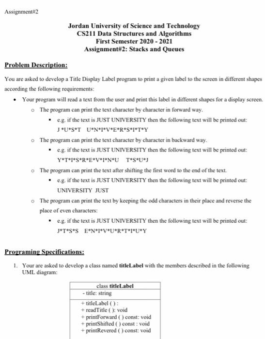  You are asked to develop a Title Display Label program to