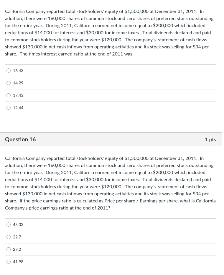 ratio? Asset turnover times interest earned current ratio O gross profit percentage