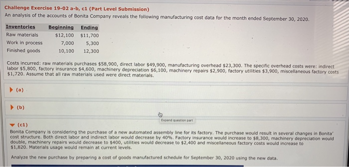 Please complete C1 Challenge Exercise 19-02 a-b, c1 (Part Level Submission) analysis
