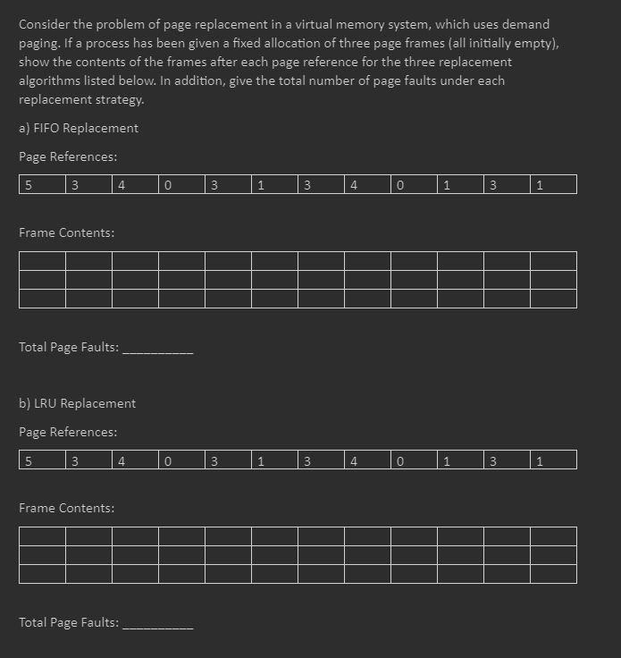 1ConText is for Operating Systems homework show all steps and diagrams if