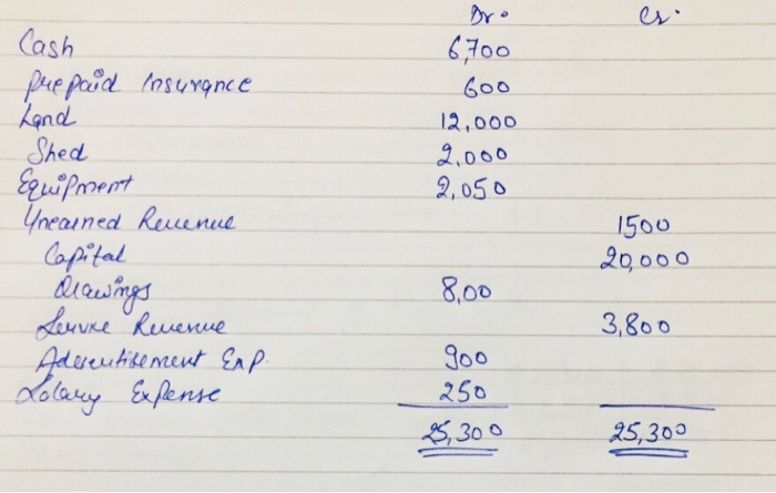  Please provide an income statement, owners equity statement and a balance