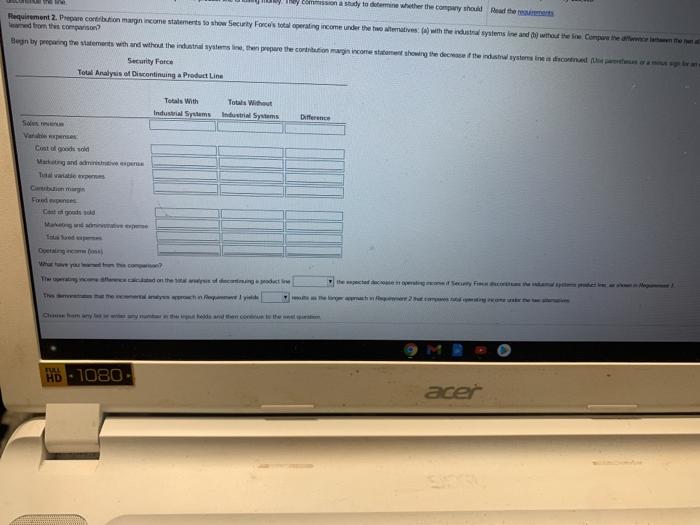 operating income data for the year just ended Compe Click the icon