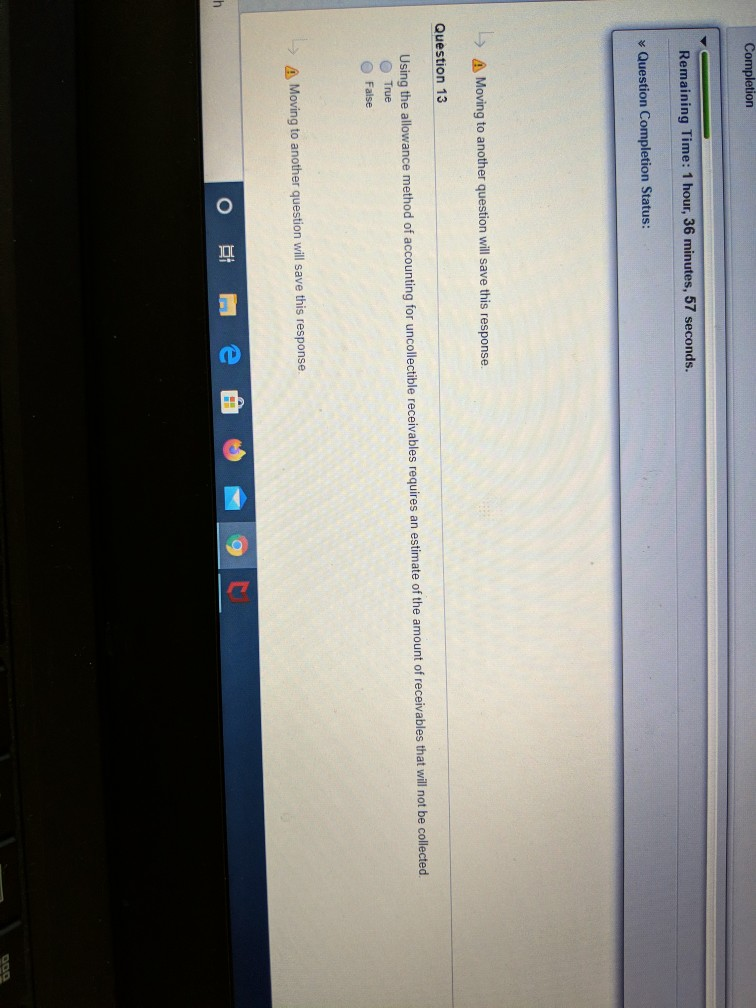  Completion Remaining Time: 1 hour, 36 minutes, 57 seconds. Question Completion