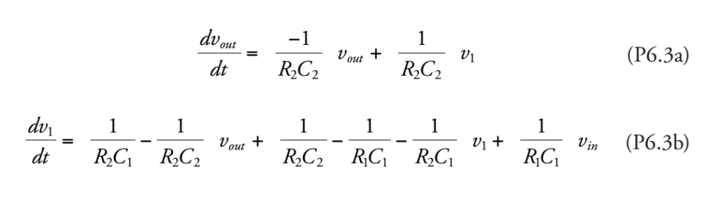 Sallen-Key circuit, we can create higher-order filters. Figure P6.4 shows an example