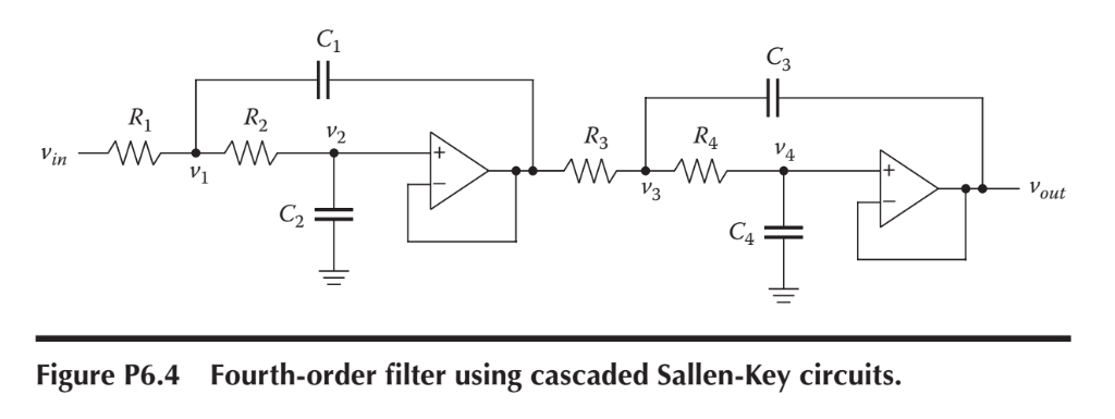 of four first-order differ- ential equations to describe the fourth-order Sallen-Key circuit.