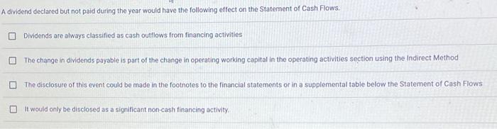 Help Please dividend declared but not paid during the year would have