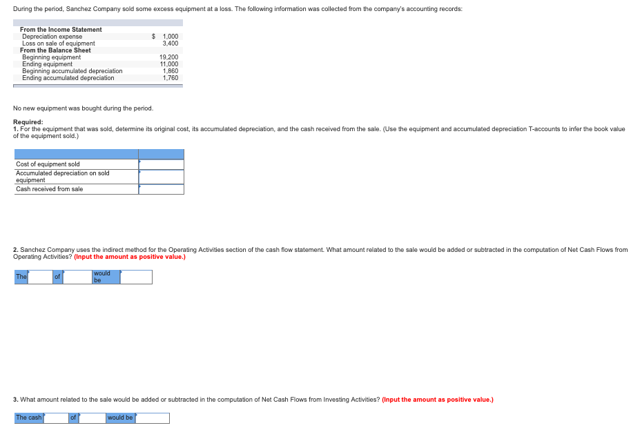 8 PLEASE EXPLAIN THE PROCESS THANK YOU During the period, Sanchez Company