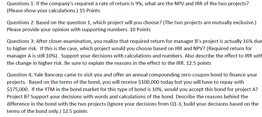 Year 1 projected revenue is $90,000, year 2 $105,000, Year 3 $65,000