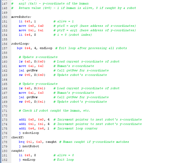 header goes here... \# \# . data x:.word 0:4#x-coordinates of 4 robots