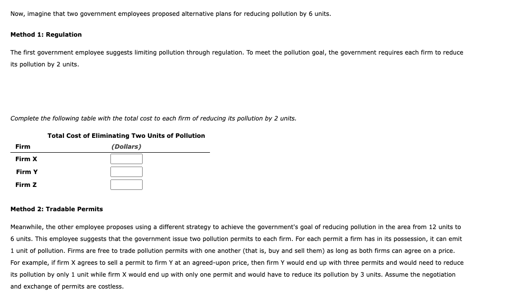the government wants to reduce the total pollution emitted by three local