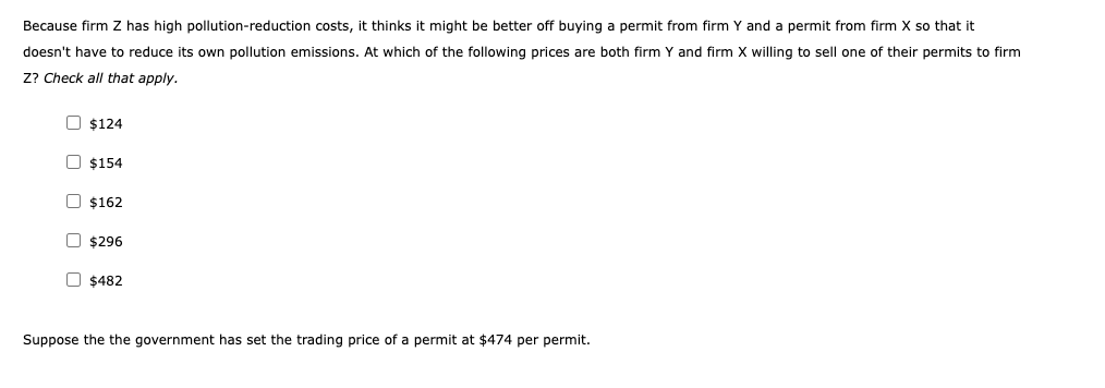 firms. Currently, each firm is creating 4 units of pollution in the