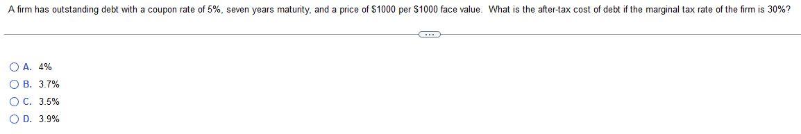 project beta is closest to: A. $21 B. $25 C. $15 D.