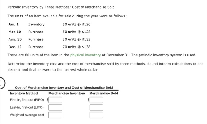 Aug. 7 Dec. 11 Inventory Purchase Purchase 6 units at $29 18