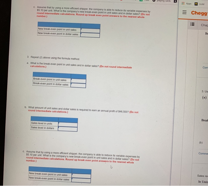  i only need C-C iling cardsApps UoM E Chegg c. Assume