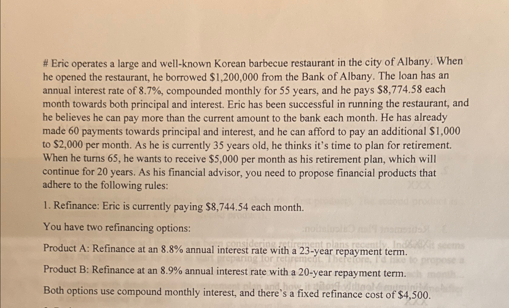  # Eric operates a large and well-known Korean barbecue restaurant in