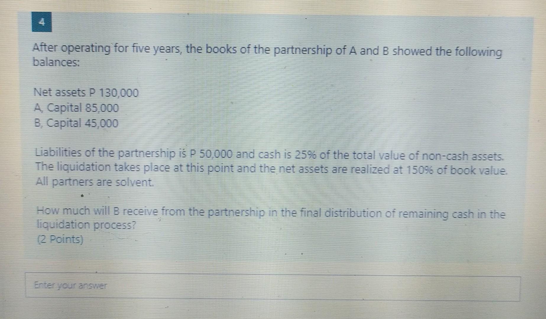 in the accounts before liquidation are the same except for EM and