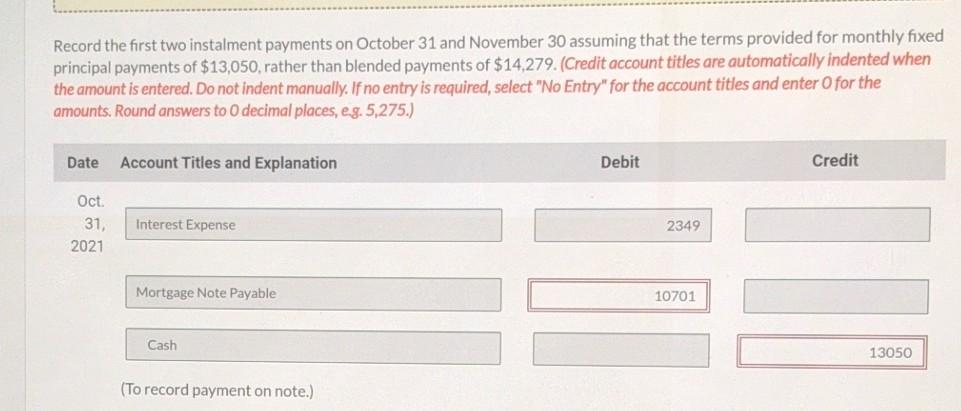 equipment in exchange for cash and a note.) Account Titles and Explanation