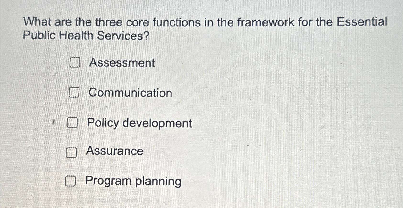  What are the three core functions in the framework for the