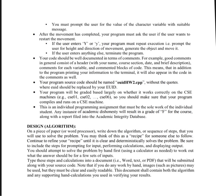 Due: 11:59 PM on Sunday, February 24, 2019 PROGRAM DESCRIPTION: In this