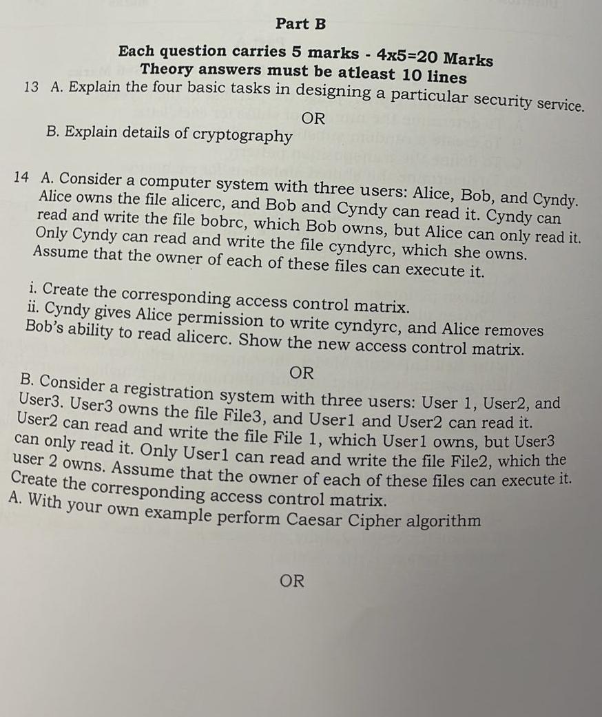  Part B Each question carries 5 marks -4x5=20 Marks Theory answers