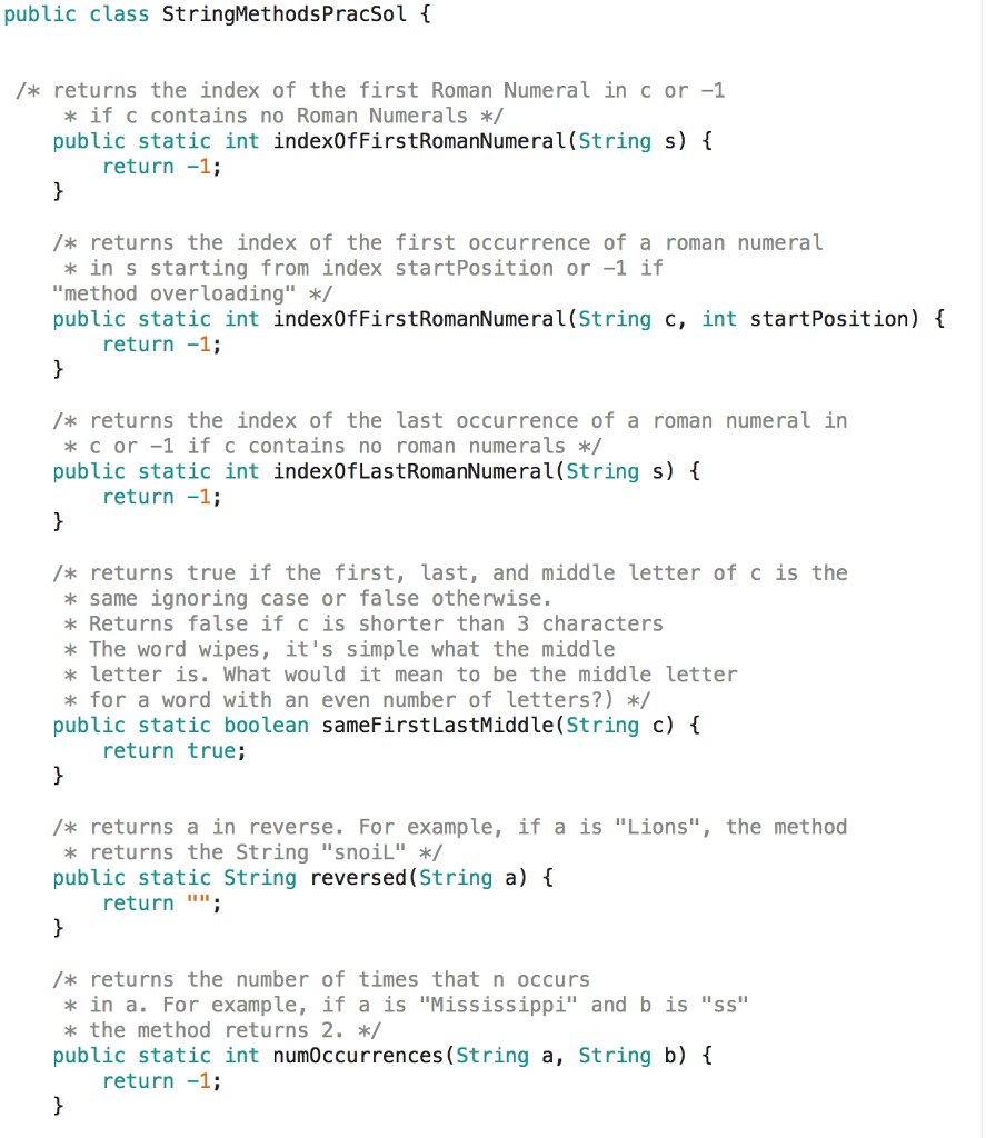 Java. run a test to make sure the functions are working. public