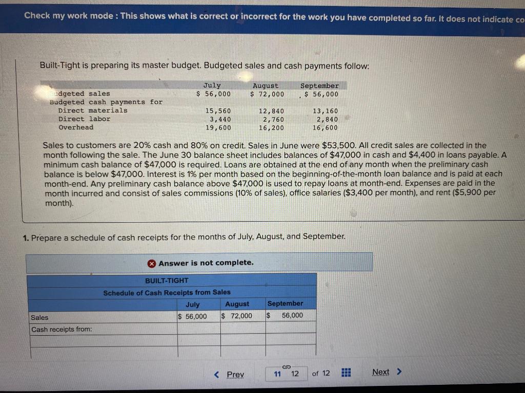  Check my work mode : This shows what is correct or