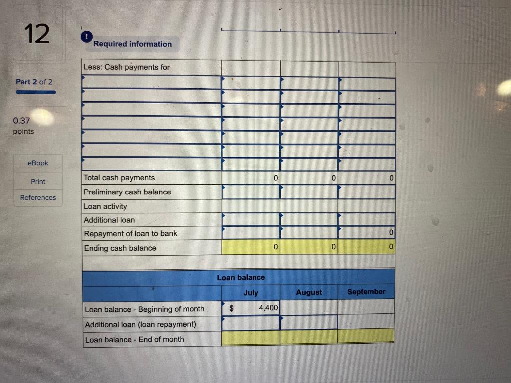 indicate co Built-Tight is preparing its master budget. Budgeted sales and cash