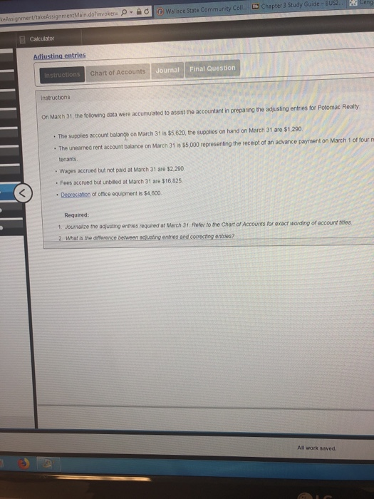  en AC Wallace State Community Coll. Chapter 3 Study Guide -