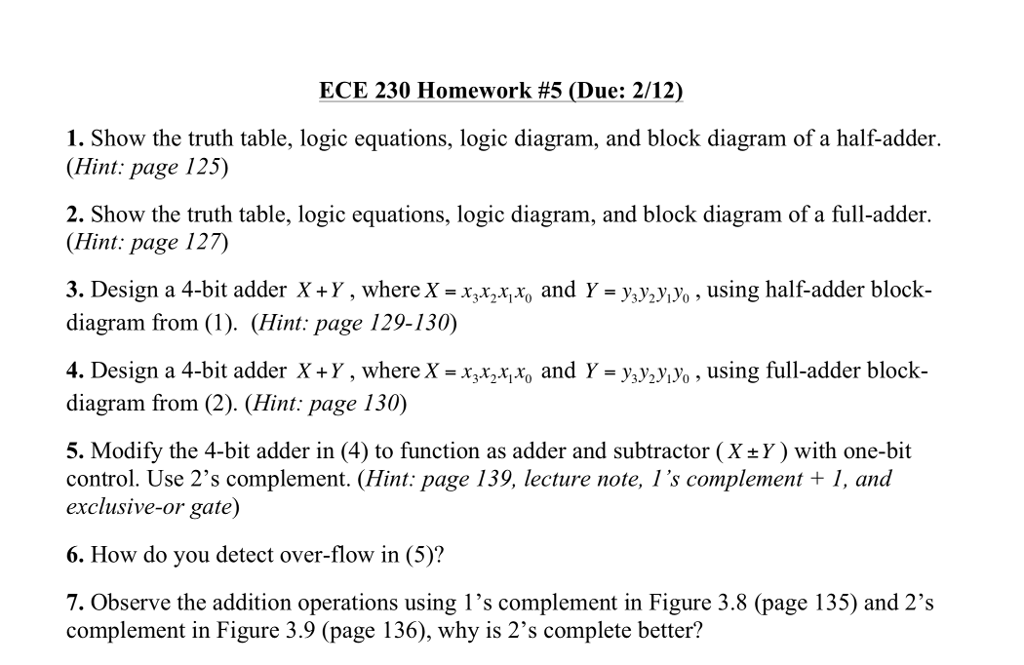 Please do all the questions ECE 230 Homework #5 (Due: 212) 1.