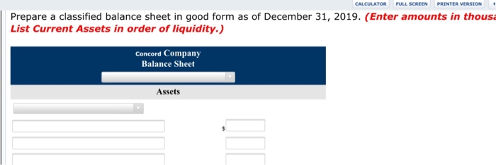 taken from the financial statements of Concord Company. (All amounts are i