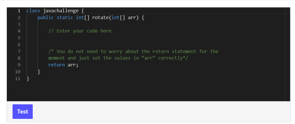 an integer array as input and returns an integer array as well.