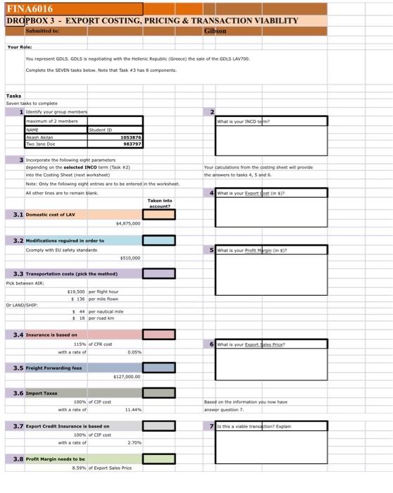 DROPBOX 3-EXPORT COSTING, PRICING & TRANSACTION VIABILITY Your Re S 3 Back