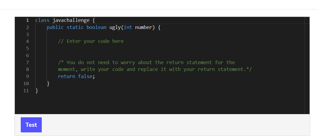 takes an integer as a parameter and returns a boolean data type.