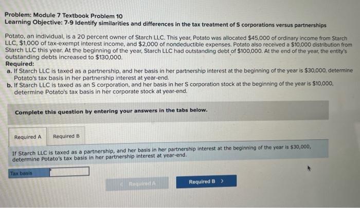  Problem: Module 7 Textbook Problem 10 Learning Objective: 7-9 Identify similarities