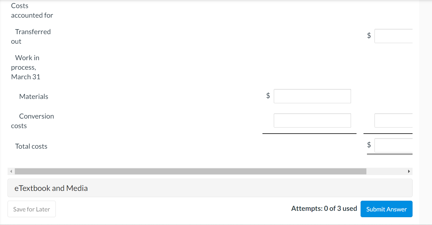 as to materials and 20% complete as to conversion costs. Manufacturing costs: