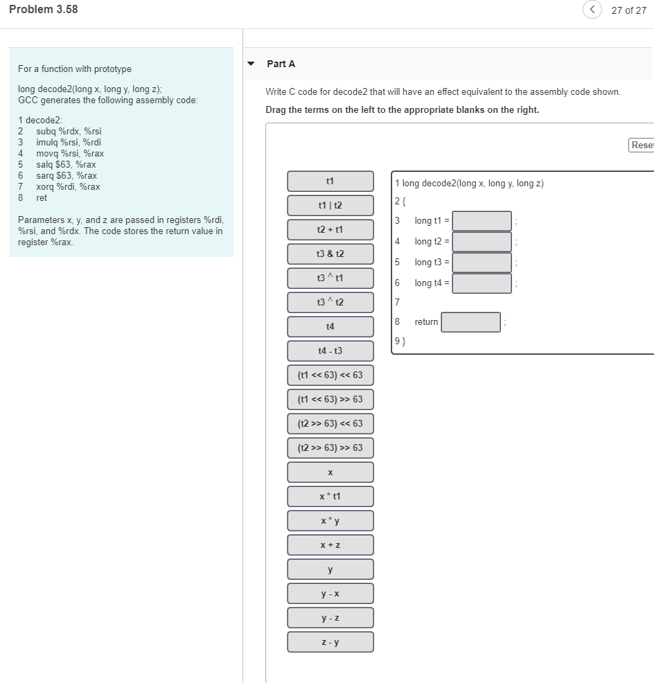  Problem 3.58 27 of 27 Part A For a function with