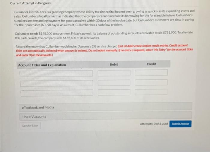  Cullumber Distributors is a growing compary whose ability to raise capital