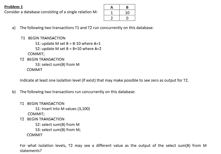  SQL problem. Please answer if youre 100% sure, and answer all