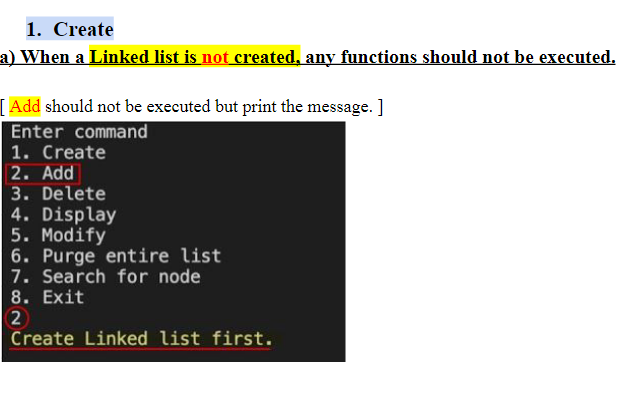  Create a dynamic linked list in C++ where the user is