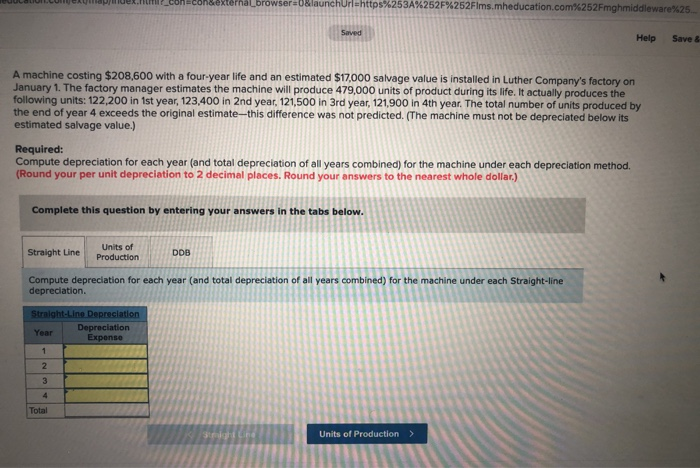  hal browser=0&launchUrlahttps%253A%252F%252Flms.mheducation.com%252Fmghmiddleware%25 Saved Help Save & A machine costing $208,600 with