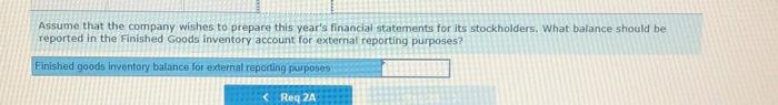 amount to inclide on the balance sheet for external reporting purposes? Calculate