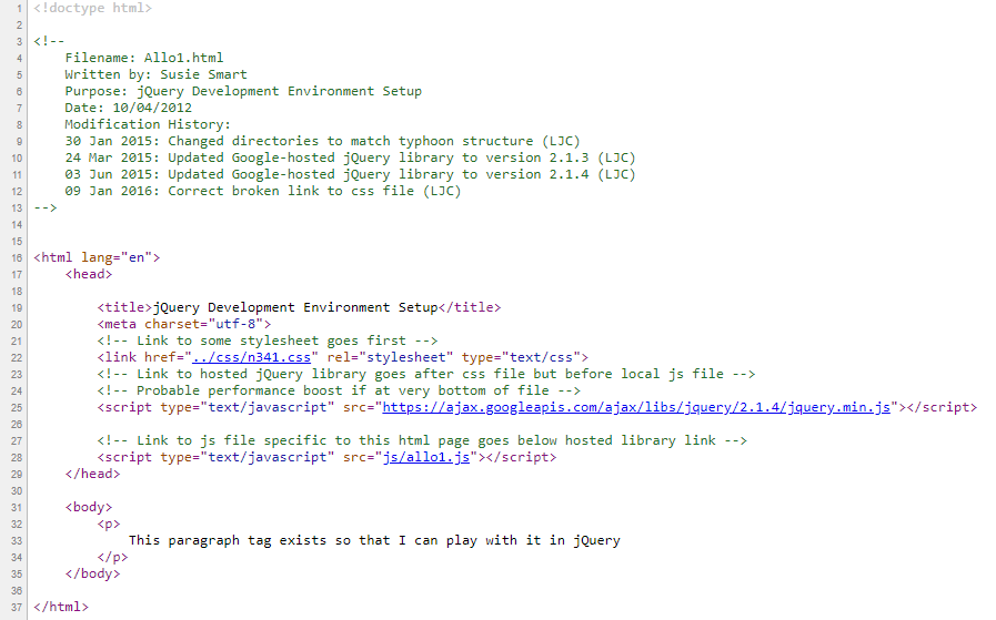 The hosting tempate HTML file is written in html and javascript and