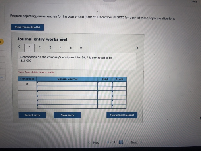 company's equipment for 2017 is computed to be $11,000. b. The Prepaid