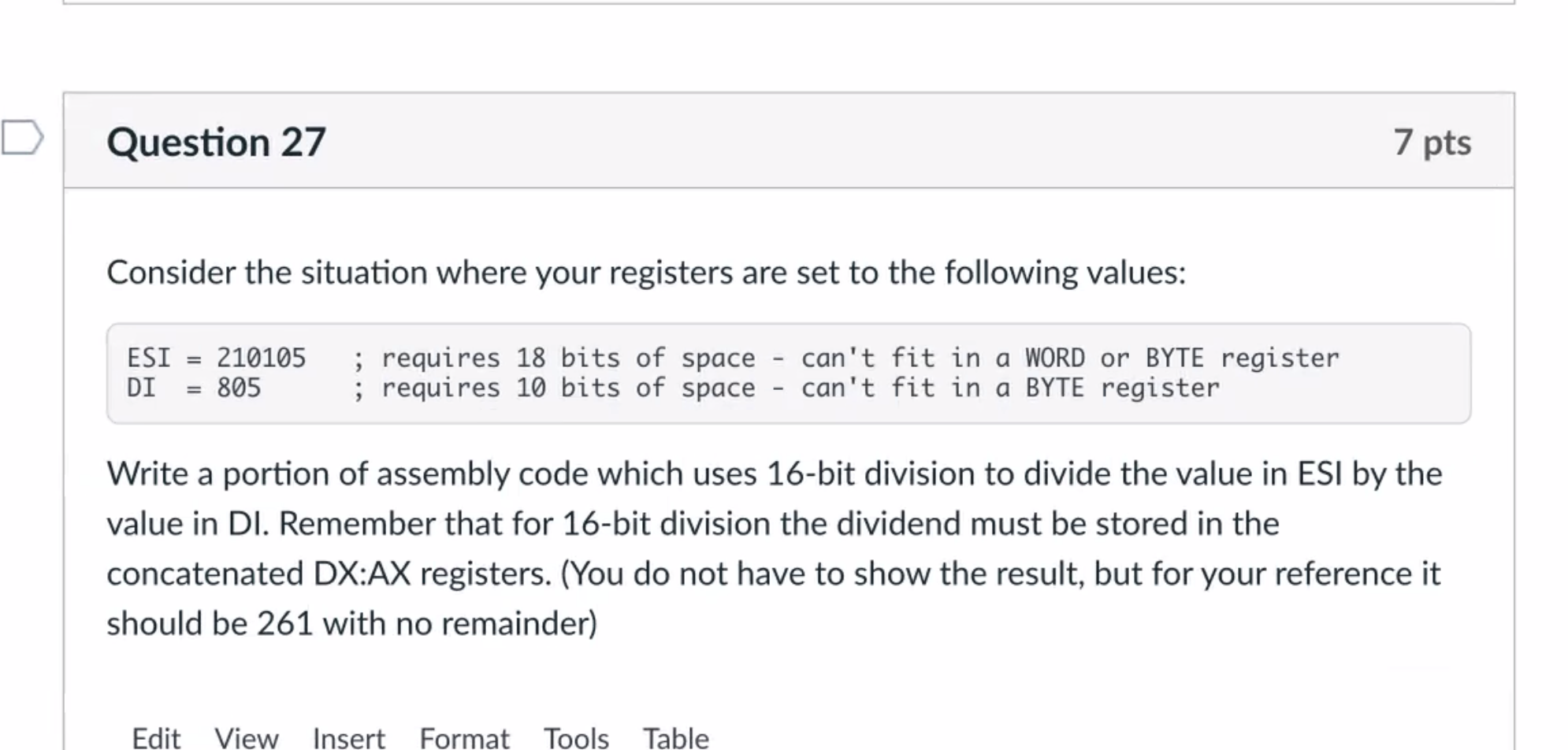 Please answer this question in MASM Assembly language, and Please read the