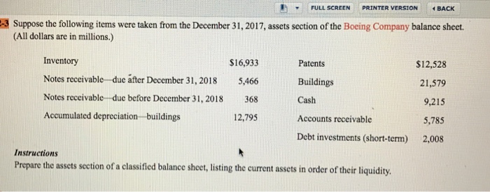  FULL SCREEN PRINTER VERSION BACK suppose the following items were taken