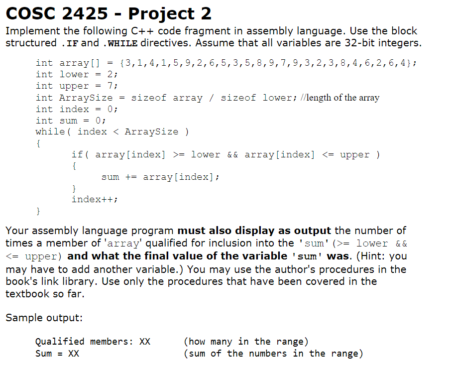  Before you start, please build this in 32- Bit MASM assembly
