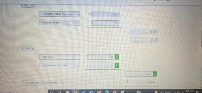 - $64,400. Balarice September 30-$17,804 Checks written-$64,056. The September bank statement shows