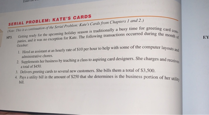  Enlerle SERIAL PROBLEM: KATE'S CARDS (Note: This is a continuation of